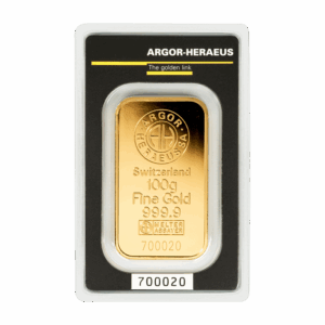 Goldbarren - 100 g (ARGOR-HERAEUS) (flach)