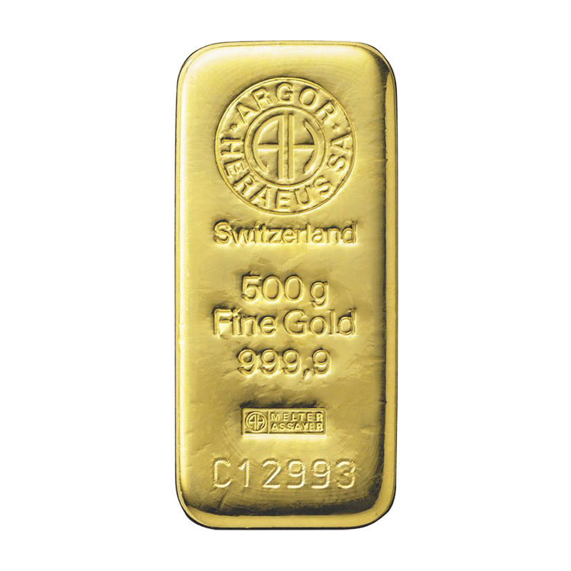 Goldbarren - 500 g 999,9 ARGOR-HERAEUS