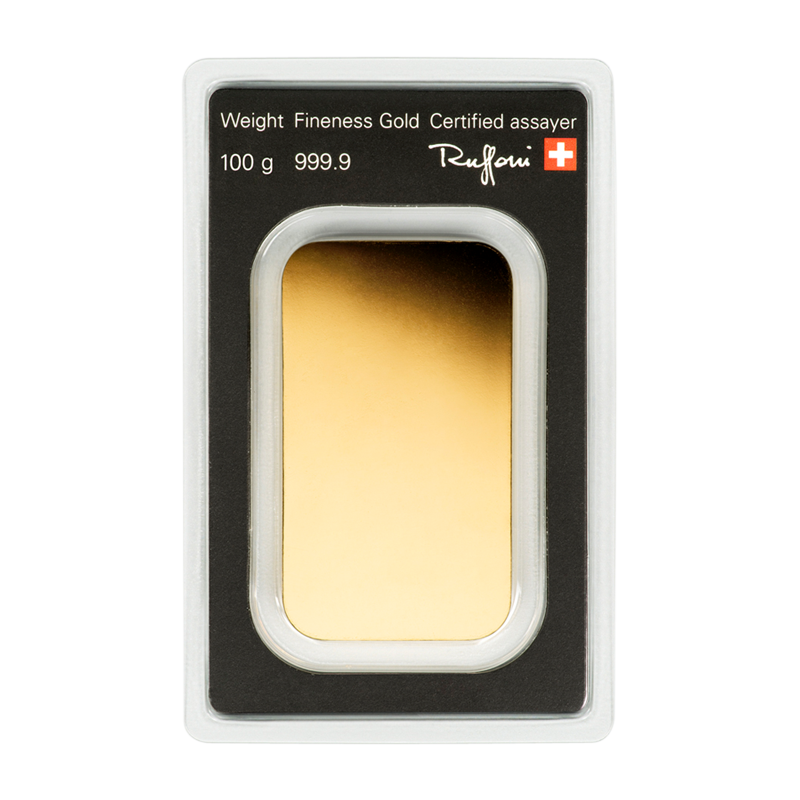 Goldbarren - 100 g (ARGOR-HERAEUS) (flach) – Bild 2